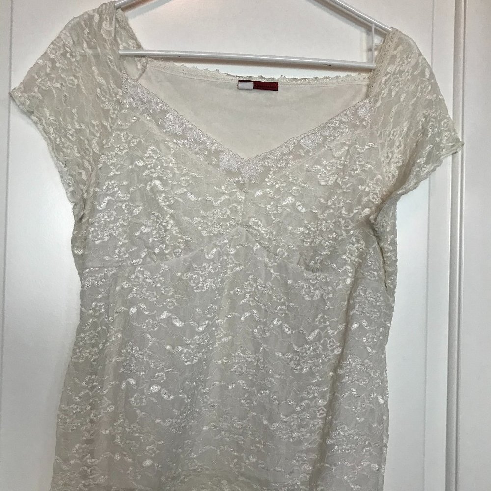 Women's white lace top XL
